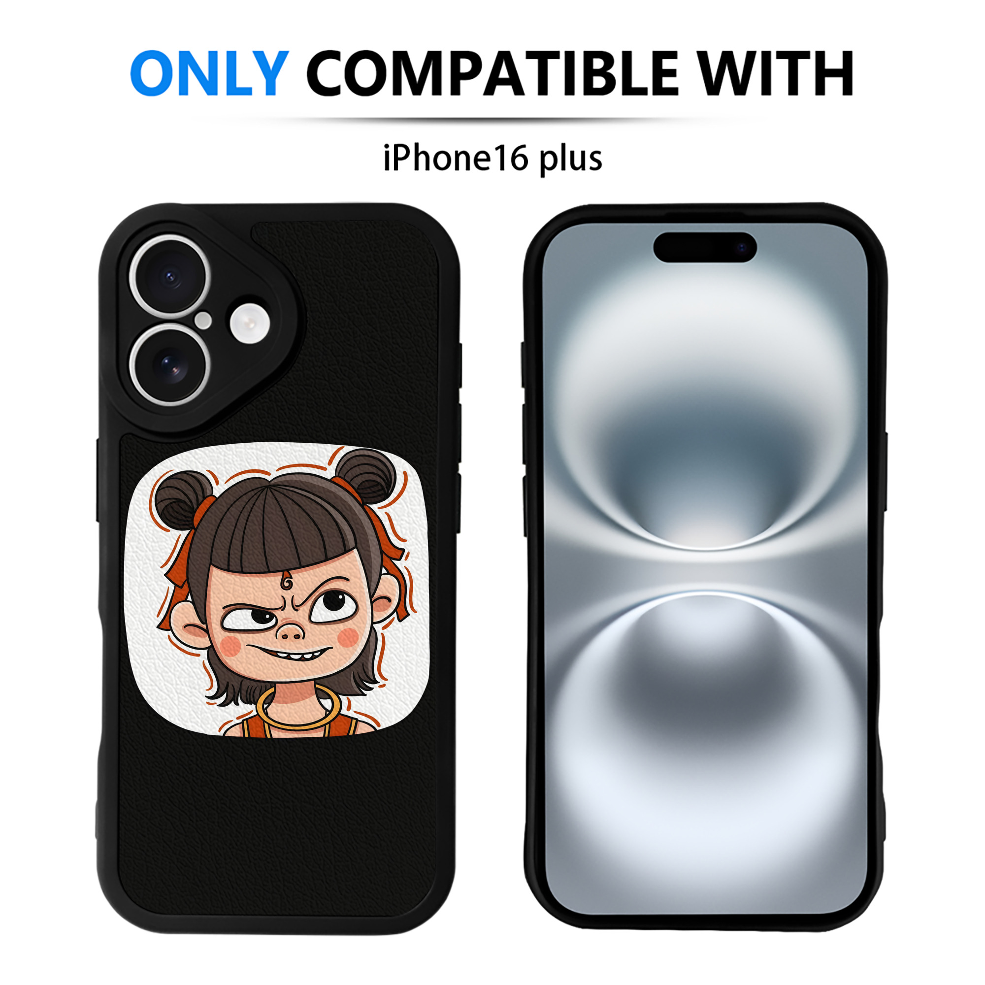 （画像用） Ne Zha 2 ナタ 魔童の大暴れ 【iPhone 16シリーズ対応】シリコンスマホケース（レザー調） 材質：シリコン